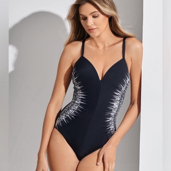 New! Miraclesuit Warp Speed Temptation One Piece Swimsuit 24754 - Picture 2 of 12